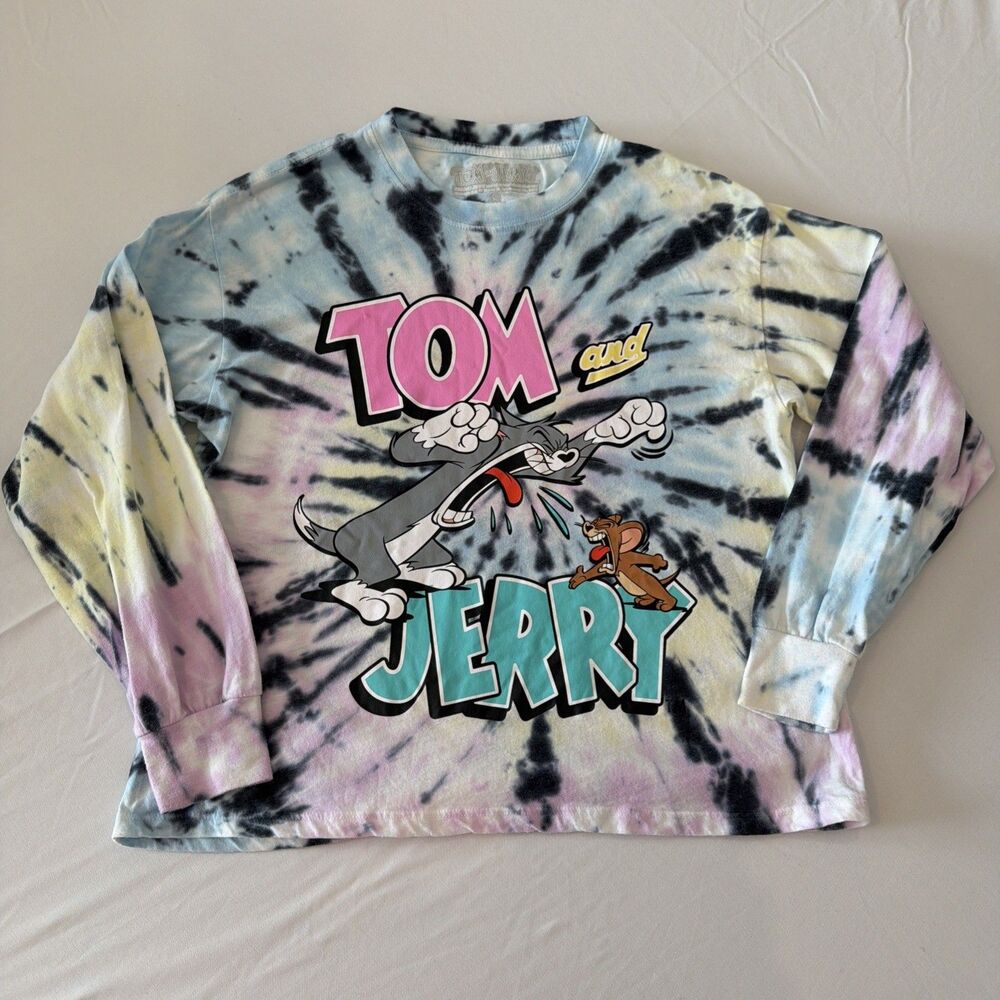 Tom & Jerry Pastel Tie Dye Sz Small T-Shirt Long Sleeve Graphic - Picture 7 of 10